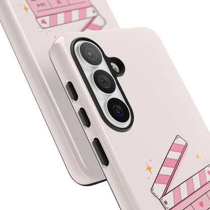 Pink Christian Phone Case — "Let God Direct Your Life" Cute Movie Clapper Design