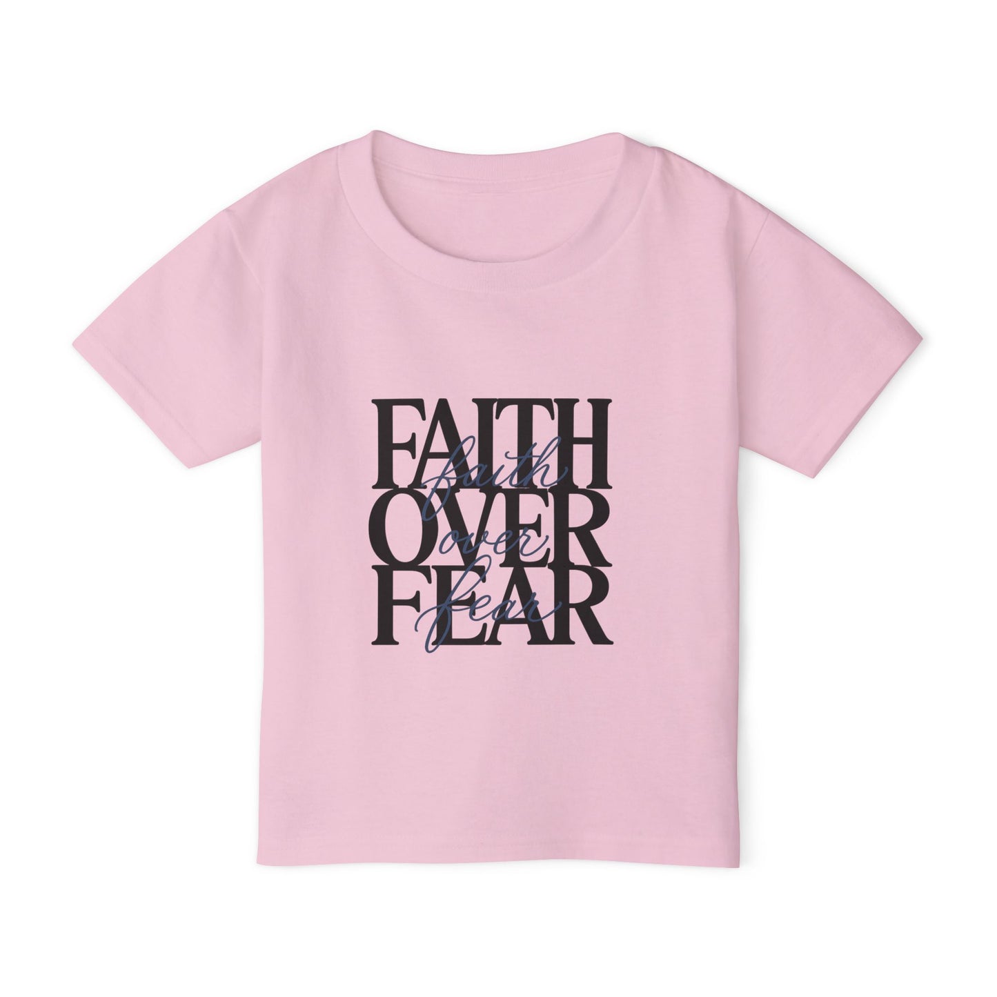 Toddler T‑Shirt — "Faith Over Fear" Scripture Graphic, Christian Kids Tee