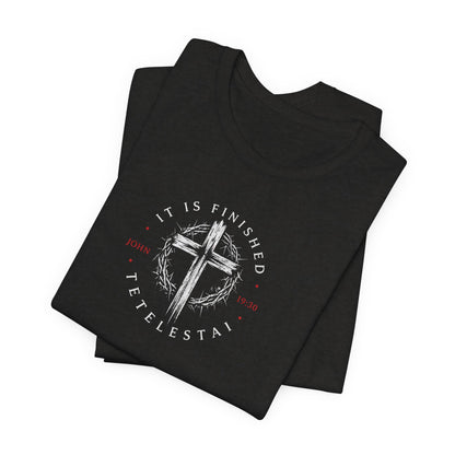 Faith Cross T‑Shirt – "It Is Finished" Christian Tee