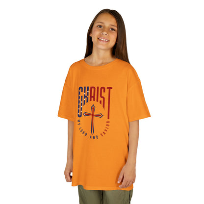 Kids Christian T-Shirt — "Christ Lives Our Hope" Patriotic Cross Tee