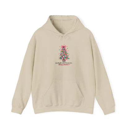 Christmas Tree Hoodie — 'Something evergreen, always close to me. Merry Christmas' Holiday Sweatshirt