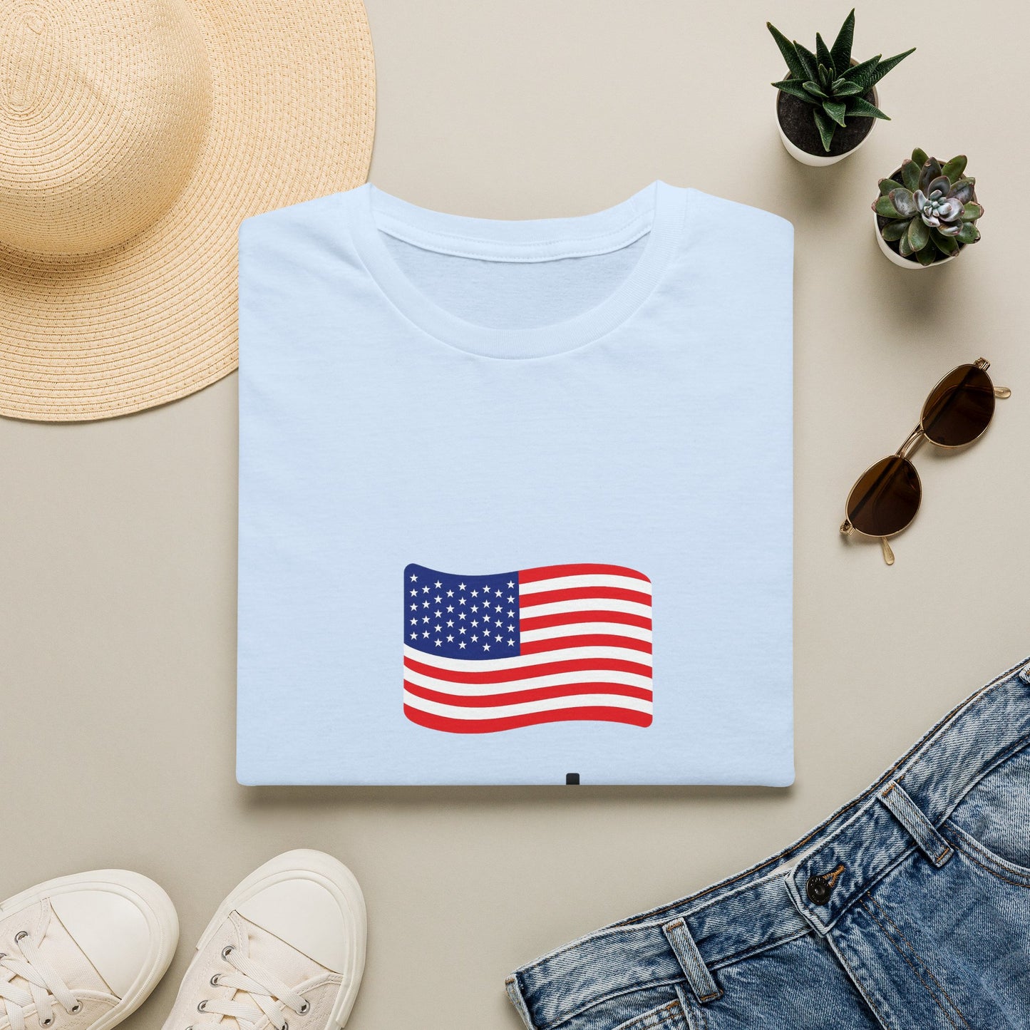 USA Flag T-Shirt — "Created with a Purpose" Patriotic American Tee