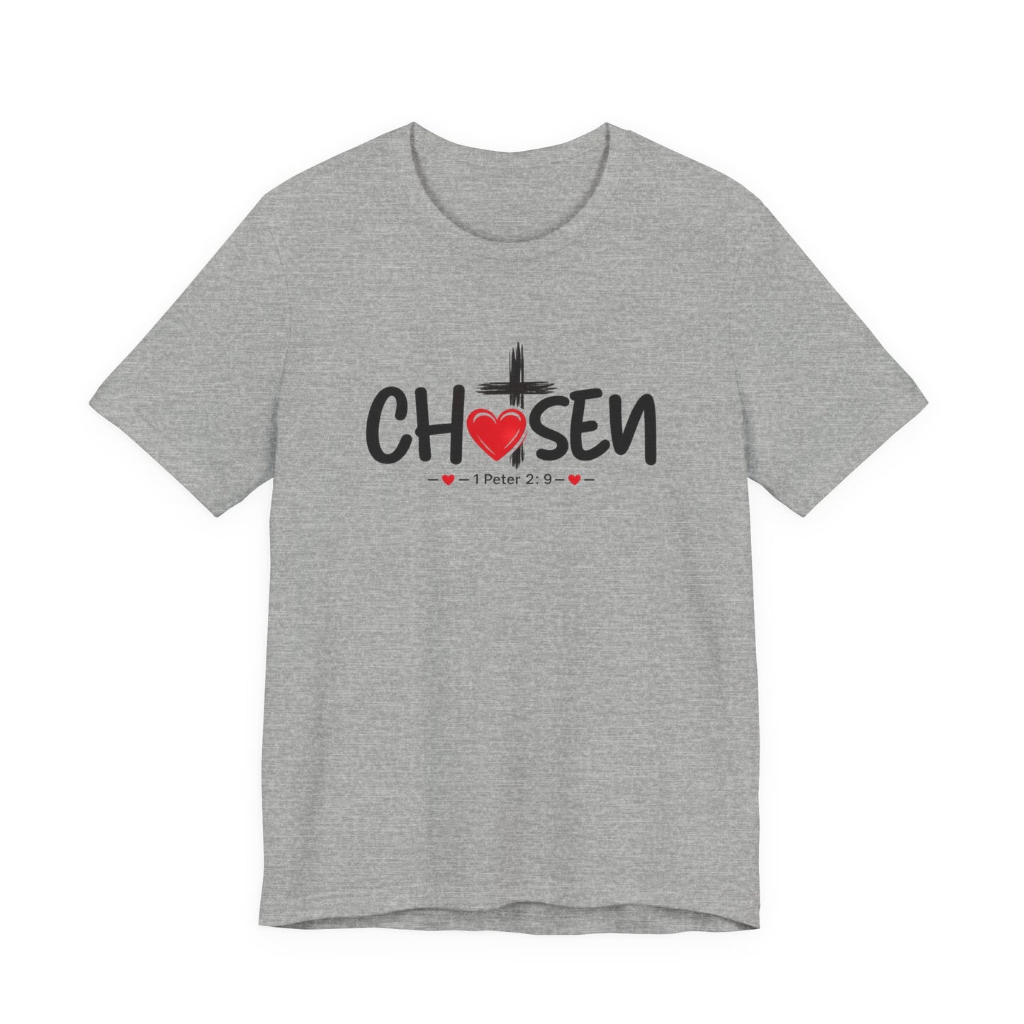 Chosen Cross Heart T-Shirt — Christian Faith Tee (1 Peter 2)