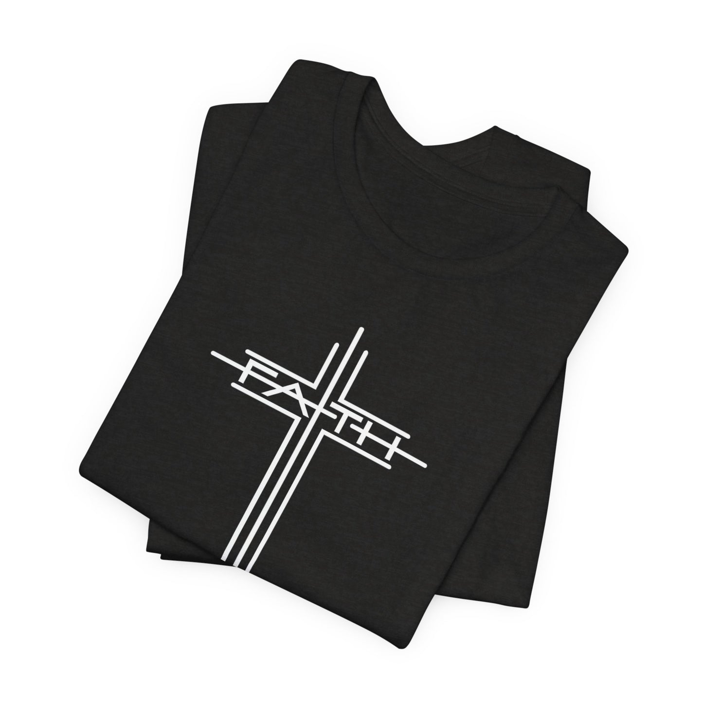Christian Cross T-Shirt – Subtle White Cross Faith Tee