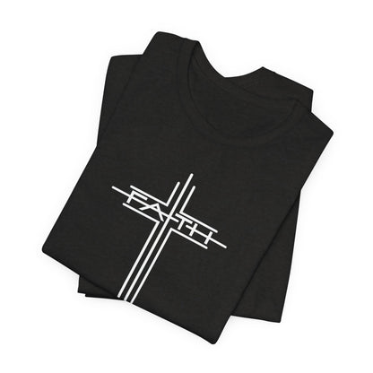 Christian Cross T-Shirt – Subtle White Cross Faith Tee