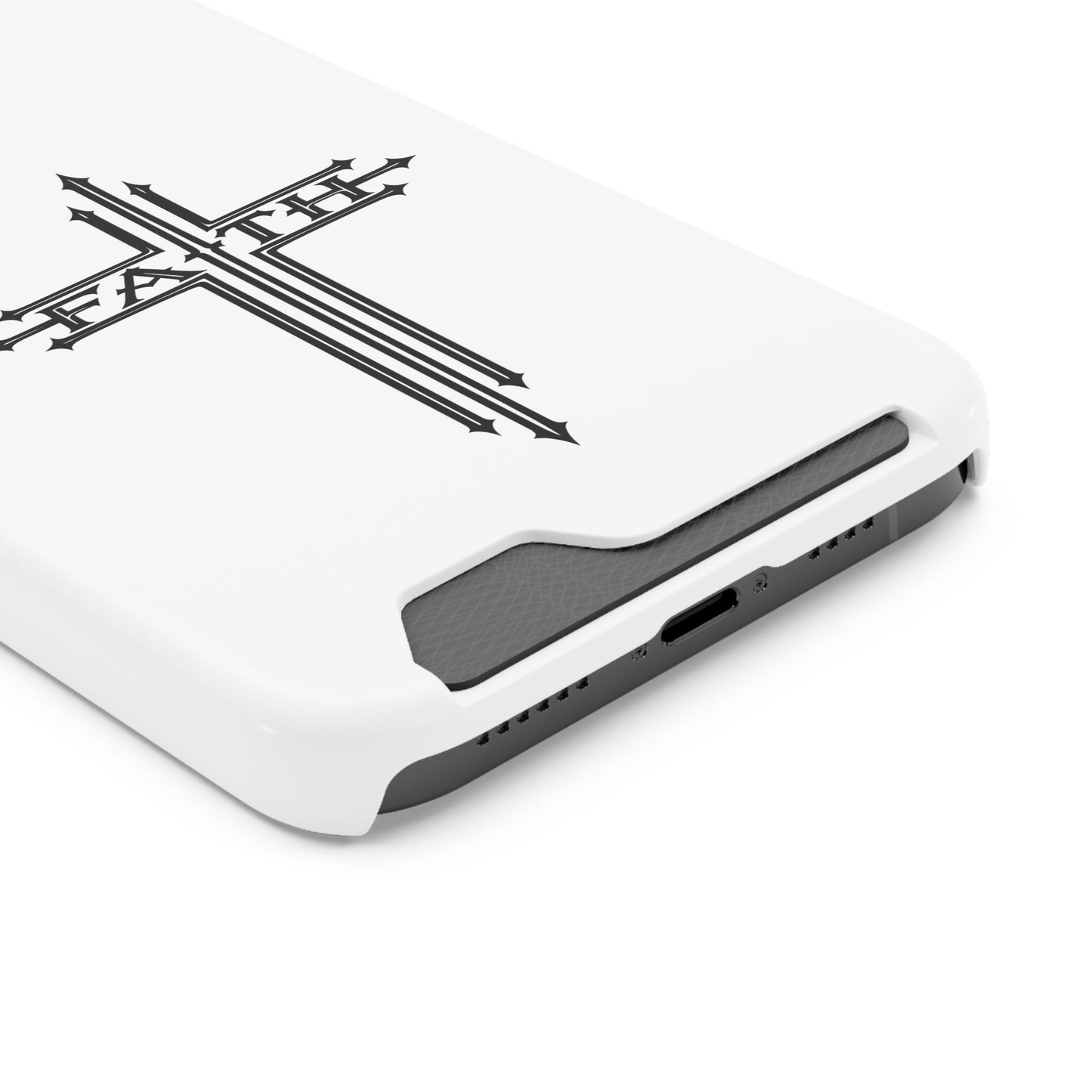 Faith Cross Phone Case with Card Holder — Slim Protective Wallet Case