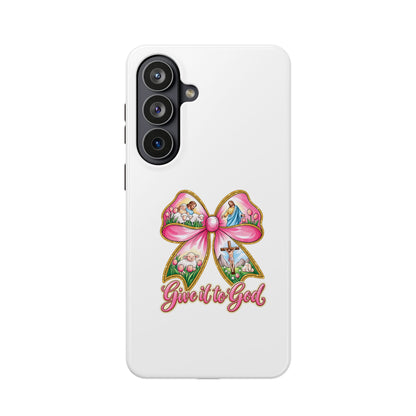 Give It to God Phone Case — Floral Bow Christian iPhone Cover