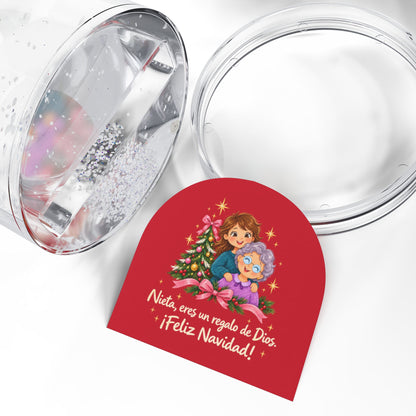 Snow Globe – "Nieta, eres un regalo de Dios. ¡Feliz Navidad!" Christmas Granddaughter Keepsake