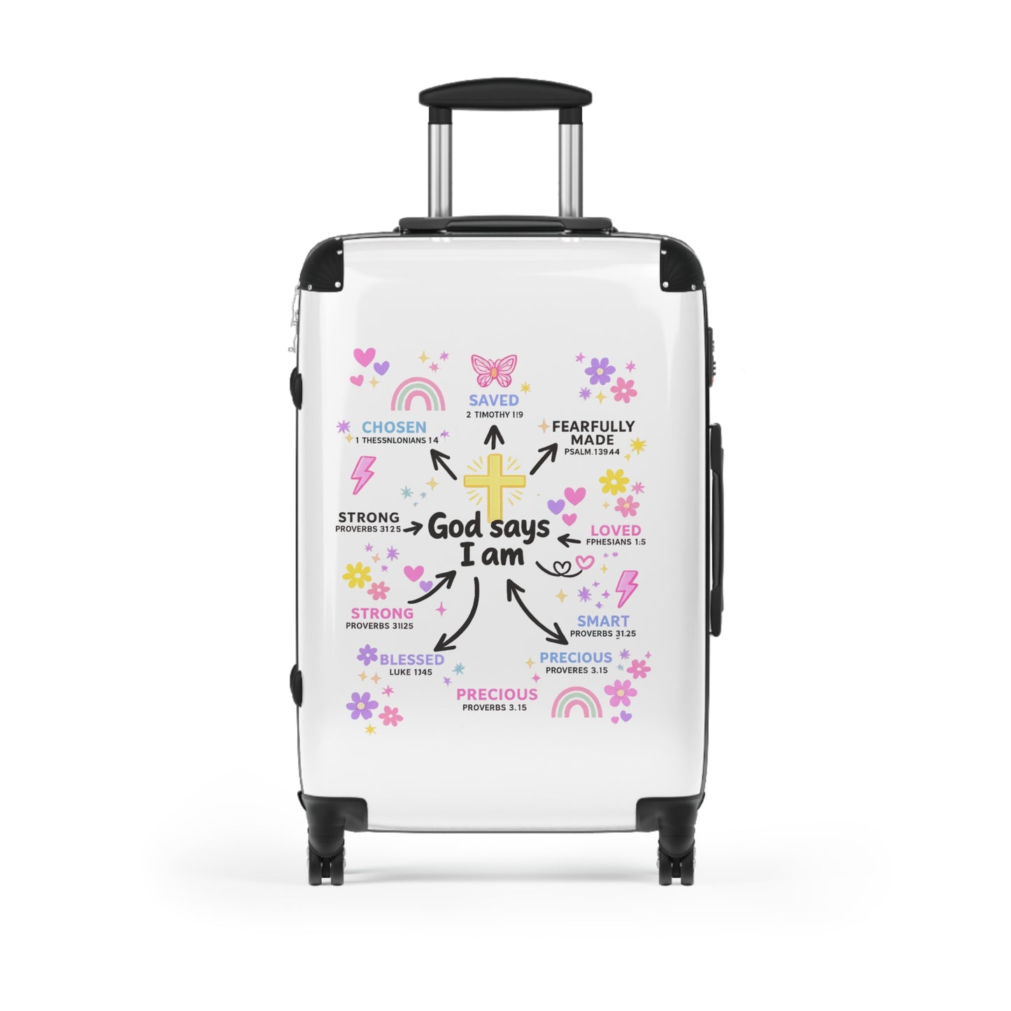 Suitcase — "God Says I Am" Inspirational Carry-On Luggage