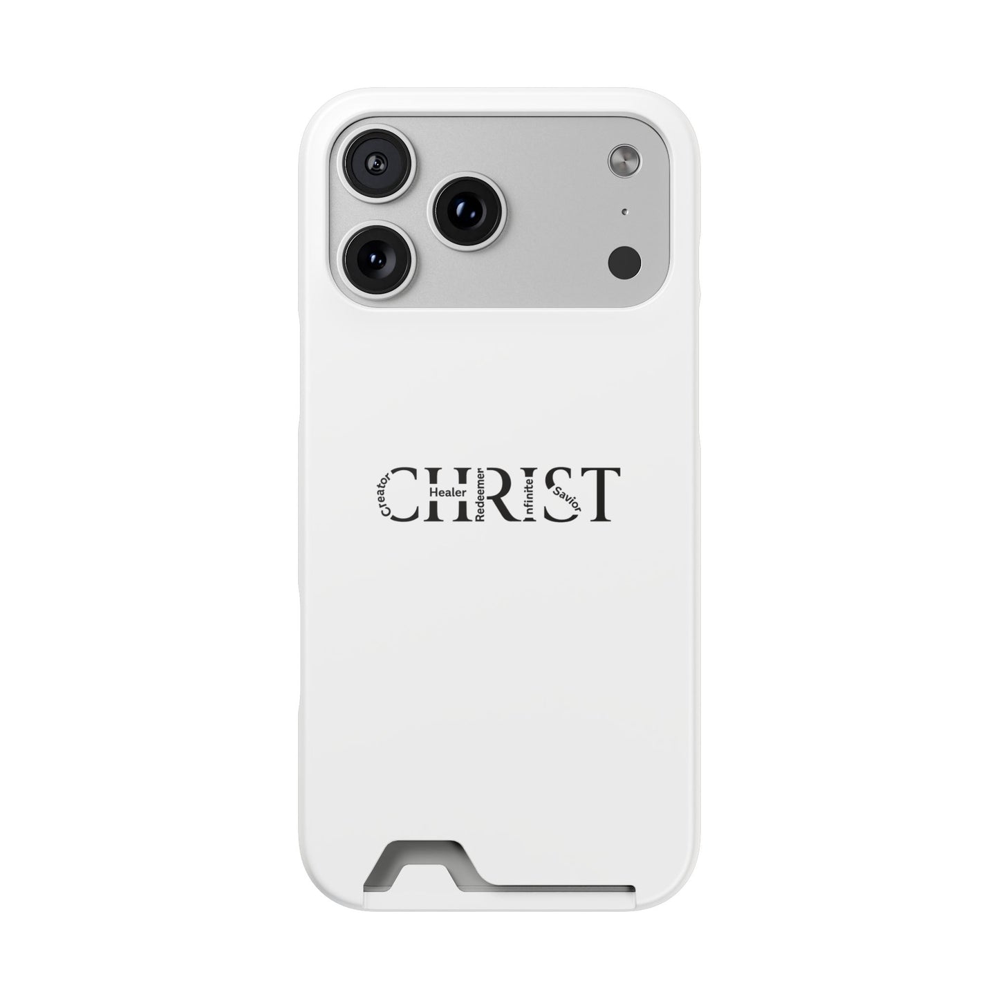Christian Phone Card Case — Minimal 'CHRIST' Text Wallet Phone Case