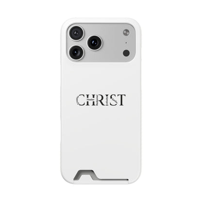 Christian Phone Card Case — Minimal 'CHRIST' Text Wallet Phone Case