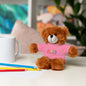 Jesus Rainbow Tee Teddy Bear - Plush Stuffed Animal with Faith Shirt