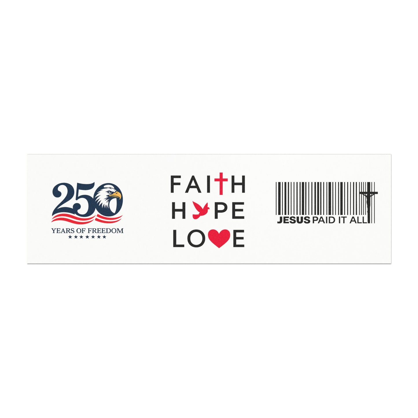 Faith Hope Love Car Magnet — Christian Inspirational Faith Dove & Heart Vehicle Decal