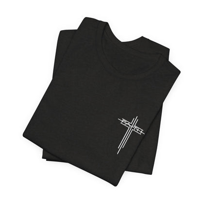 Christian Cross T‑Shirt — Subtle Back Cross Graphic Religious Tee