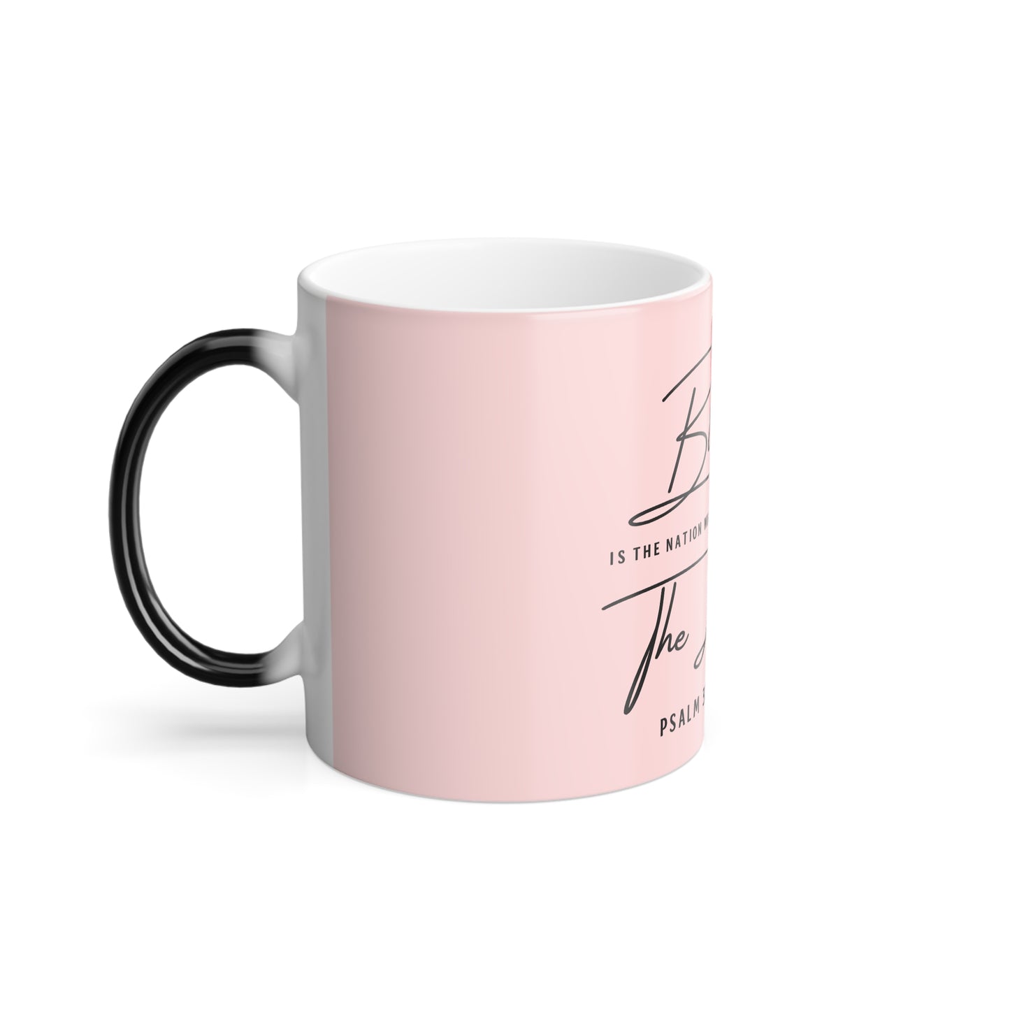 Blessed Is The Nation Color-Changing Mug — Psalm 33:12 Christian Coffee Cup