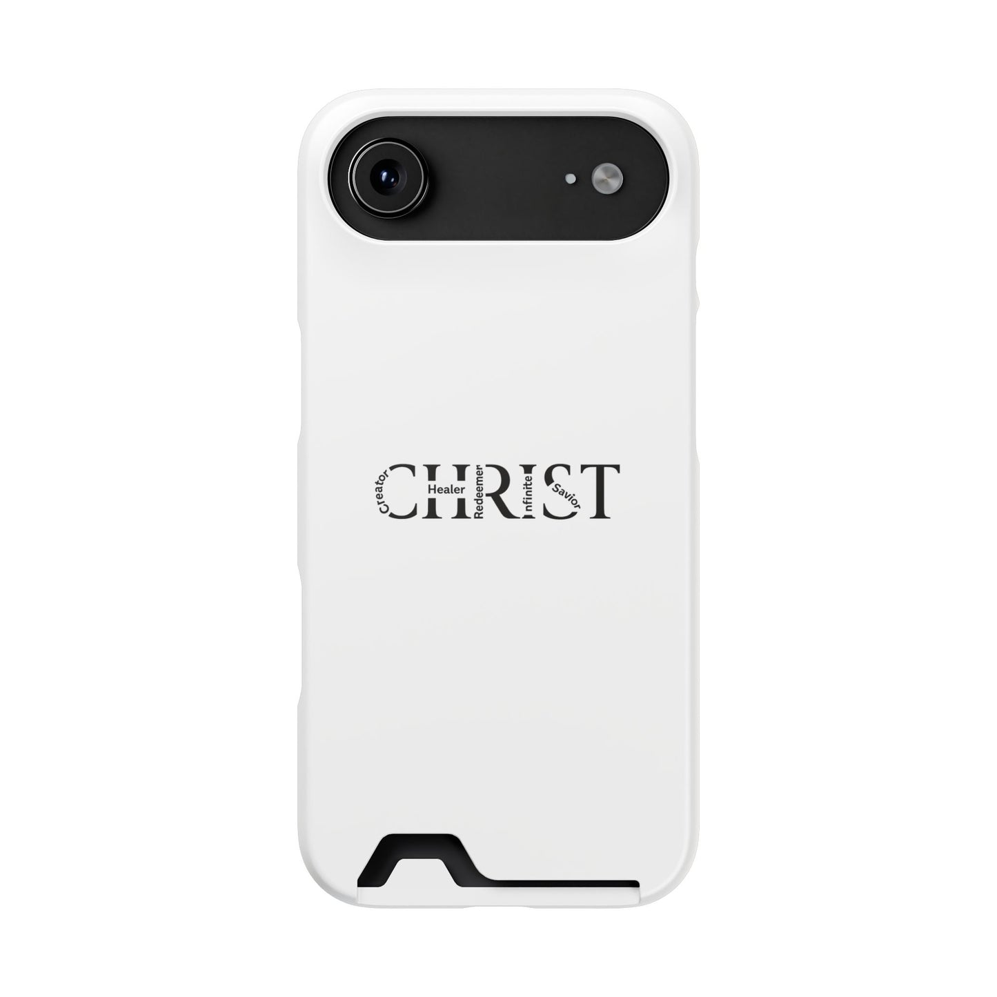 Christian Phone Card Case — Minimal 'CHRIST' Text Wallet Phone Case