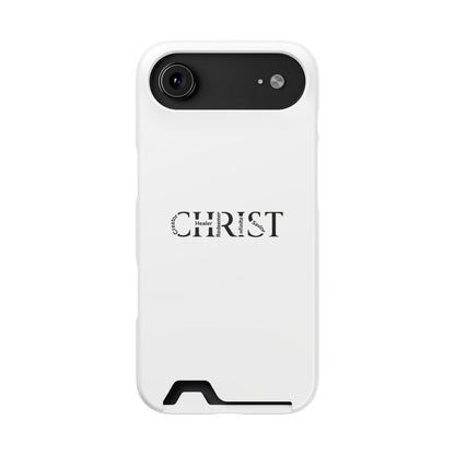 Christian Phone Card Case — Minimal 'CHRIST' Text Wallet Phone Case