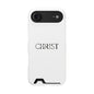 Christian Phone Card Case — Minimal 'CHRIST' Text Wallet Phone Case