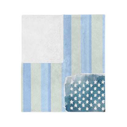 Child of God American Flag Velveteen Microfiber Blanket