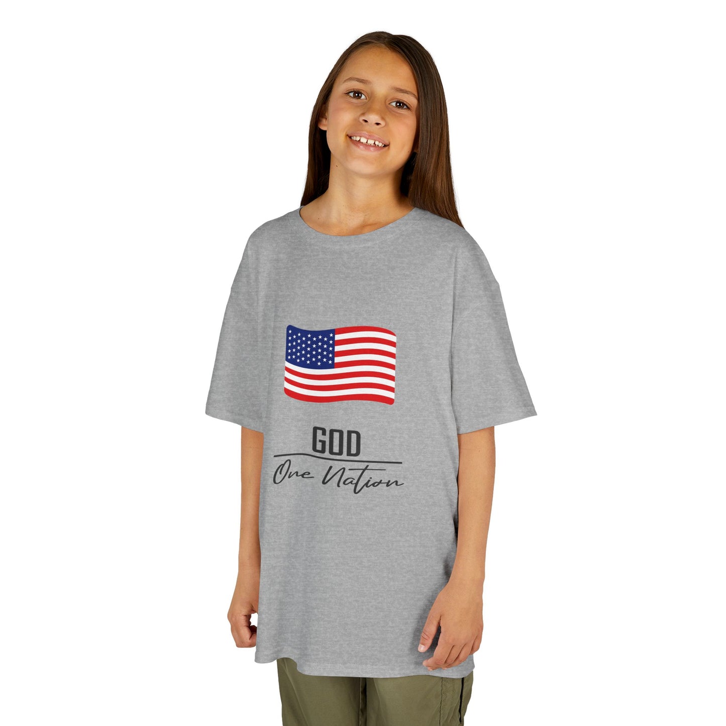UNISEX Kids Tee — American Flag 'God One Nation' Patriotic T‑Shirt