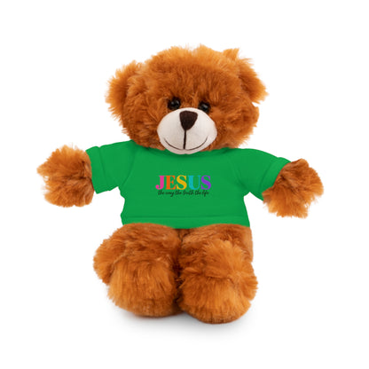 Jesus Rainbow Tee Teddy Bear - Plush Stuffed Animal with Faith Shirt