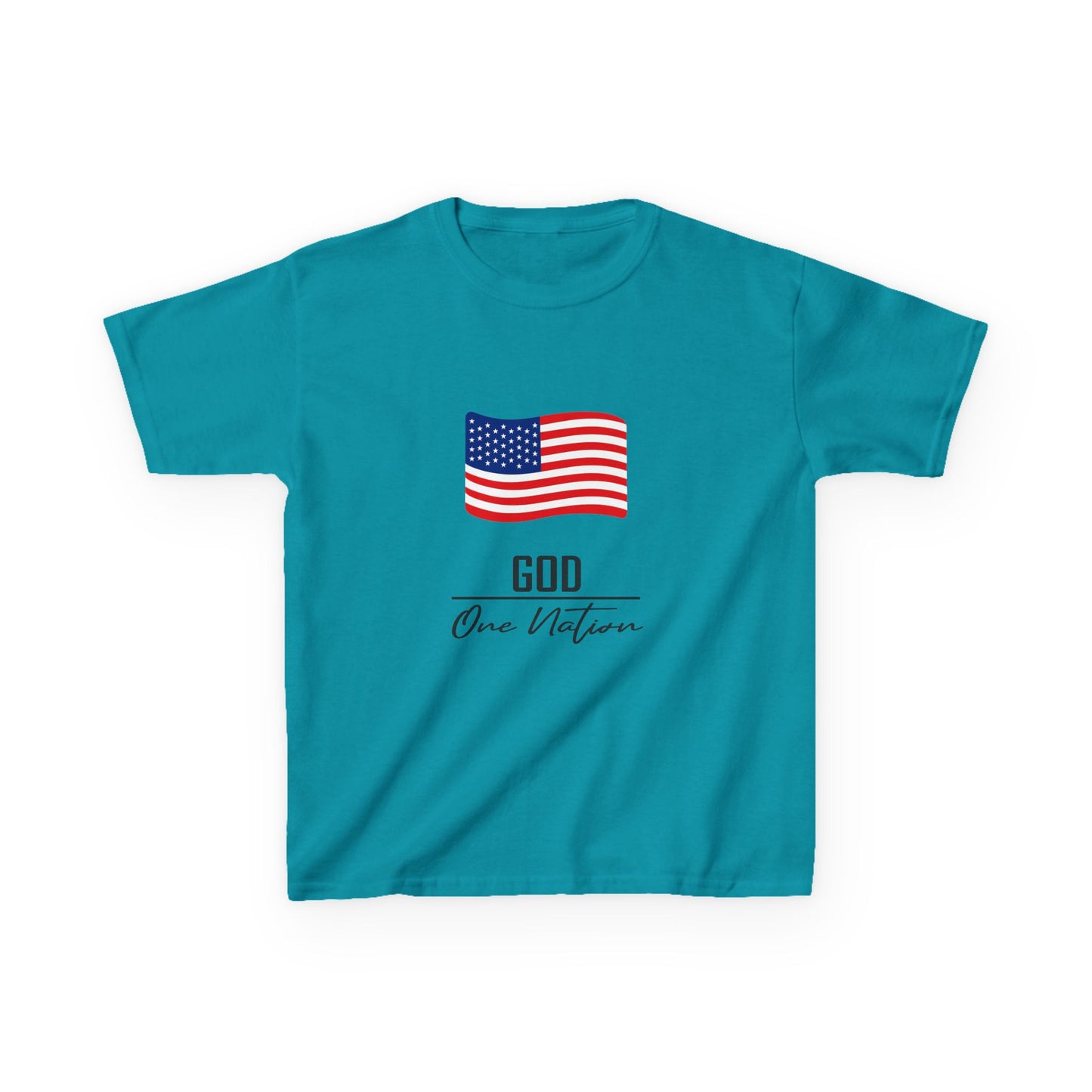 UNISEX Kids Tee — American Flag 'God One Nation' Patriotic T‑Shirt