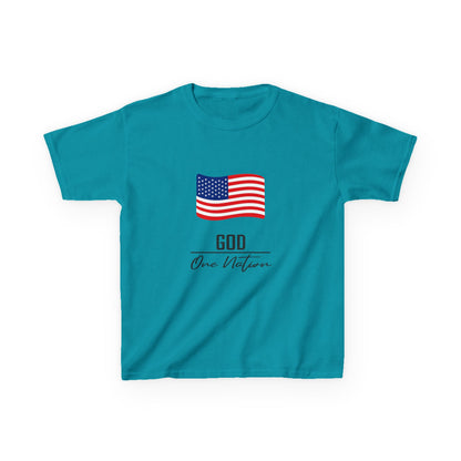 UNISEX Kids Tee — American Flag 'God One Nation' Patriotic T‑Shirt