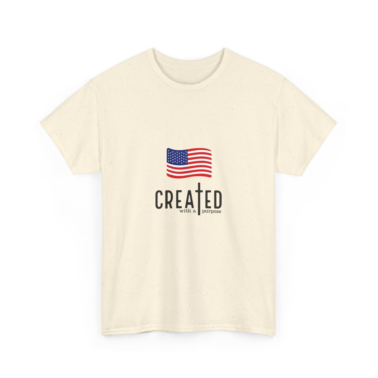 Created American Flag T‑Shirt — 'Created' Patriotic Graphic Tee