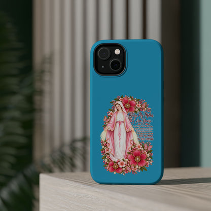 Religious Floral Phone Case — 'Blessed Virgin' Magnetic Impact-Resistant Case