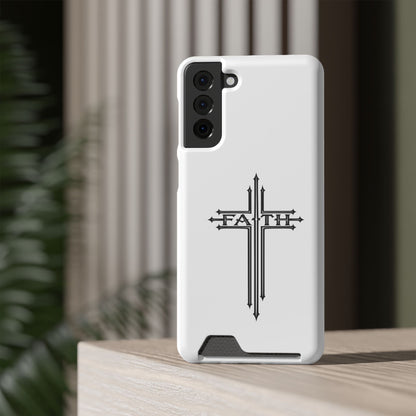 Faith Cross Phone Case with Card Holder — Slim Protective Wallet Case