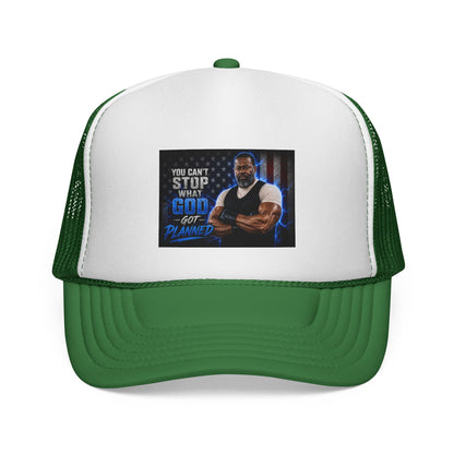 Trucker Cap — "You Can't Stop What God Got Planned" Faith Mesh Hat