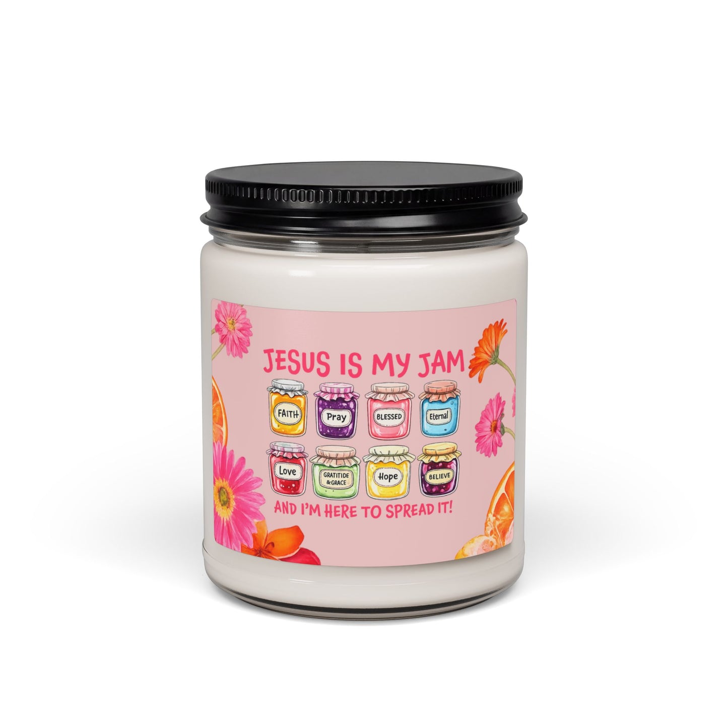 Christian 'Jesus Is My Jam' Scented Soy Candle — 9oz Inspirational Gift