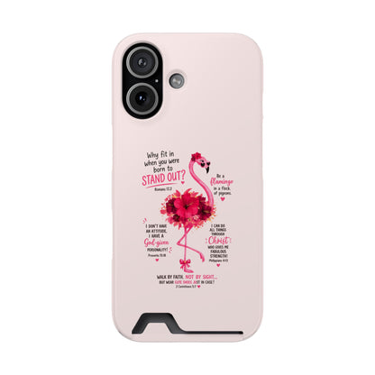 Flamingo 'Stand Out' Phone Card Case — Slim Wallet iPhone Case