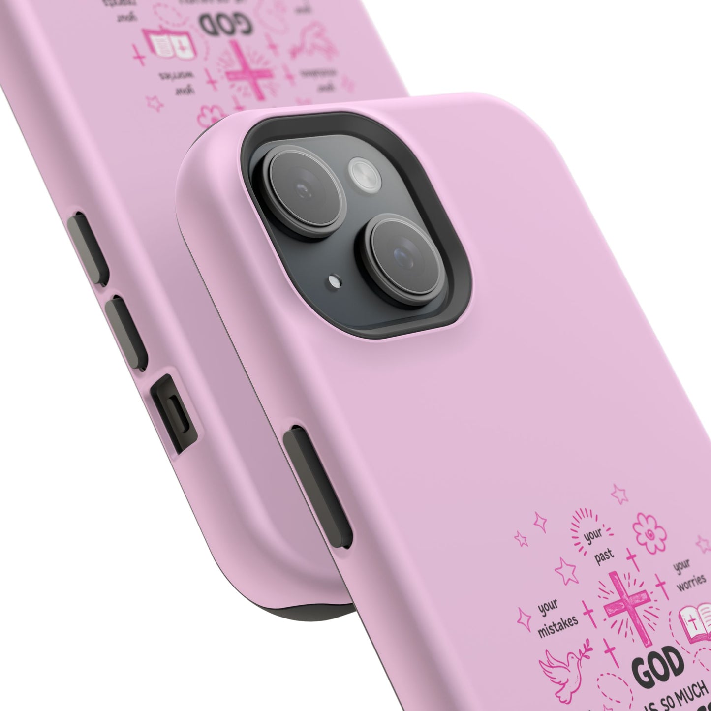 Pink Faith Phone Case — "God Is So Much Bigger Than..." Magnetic Impact-Resistant Case