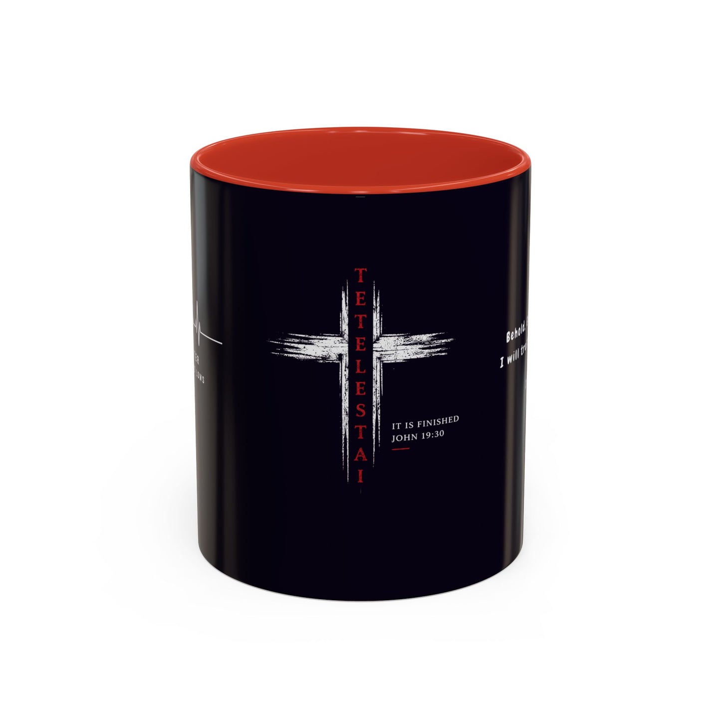Christian faith gift  Coffee Mug — 'Tetelestai' Cross Design with Isaiah 12:2 Scripture (11/15oz Accent Mug)