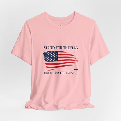 Stand for the Flag, Kneel for the Cross Tee — America 250 Patriotic T‑Shirt