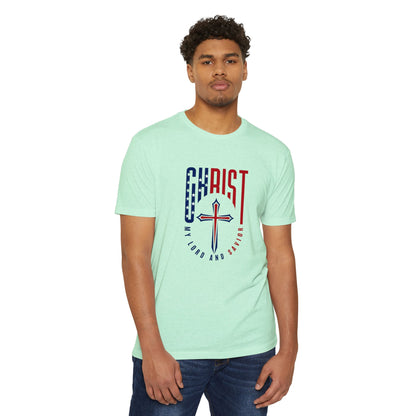 UNISEX Christ Cross T‑Shirt — My Lord and Savior Patriotic Christian Tee