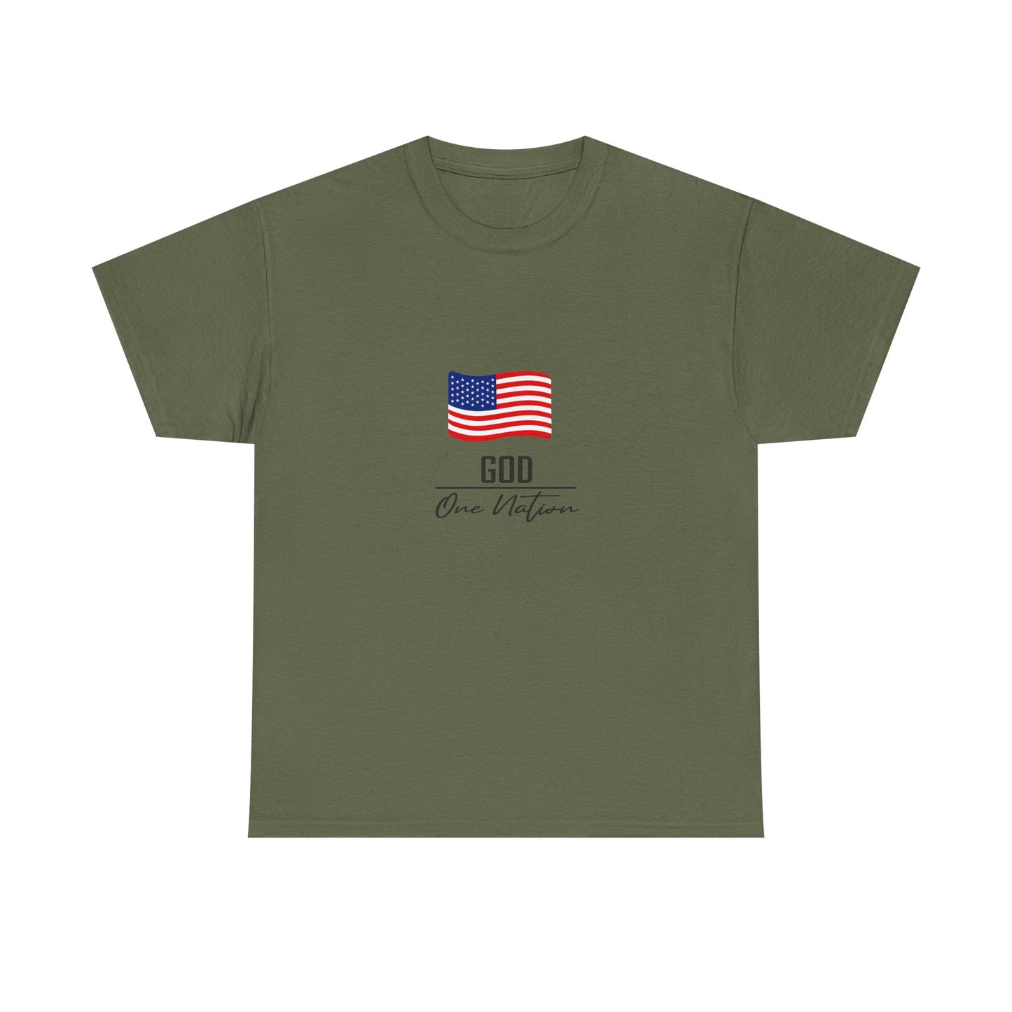 T-Shirt — American Flag "God Over Nation" Patriotic Faith Tee