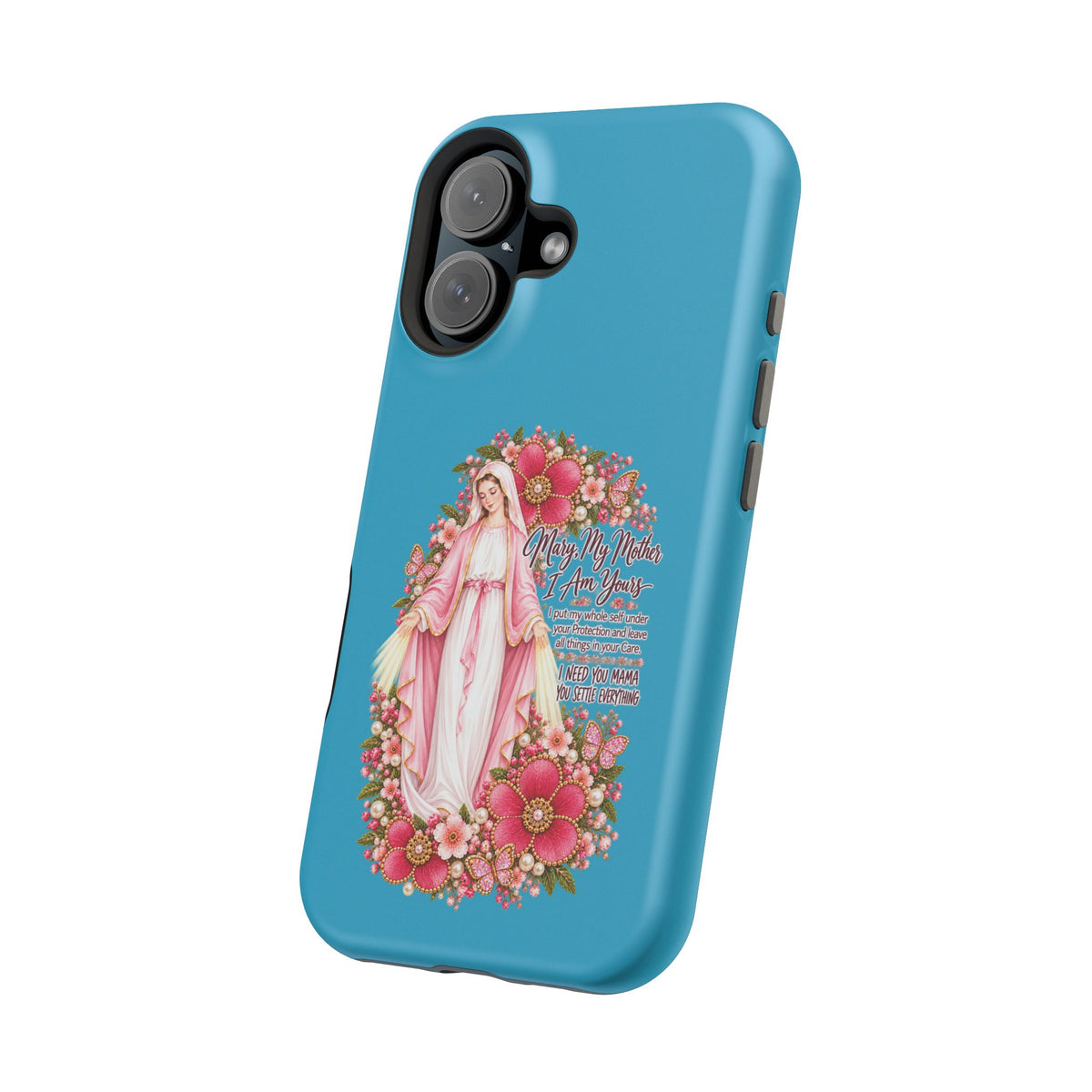 Religious Floral Phone Case — 'Blessed Virgin' Magnetic Impact-Resistant Case