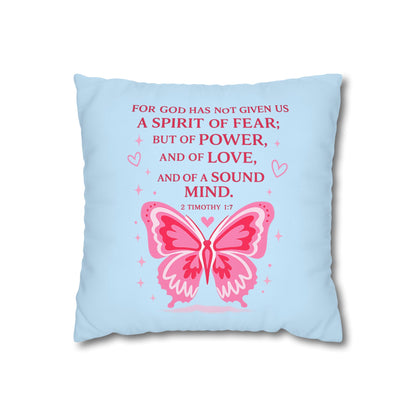 Christian Decorative Pillow — "Riding with Jesus & a Full Tank of Faith" Blue Car Throw Pillow
