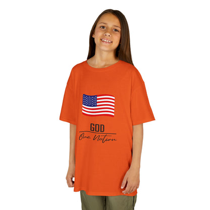 UNISEX Kids Tee — American Flag 'God One Nation' Patriotic T‑Shirt