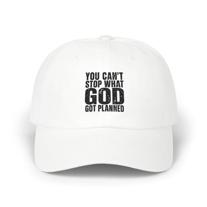 You Can't Stop What God Got Planned Dad Cap — Christian Inspirational Baseball Hat