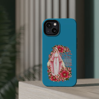 Religious Floral Phone Case — 'Blessed Virgin' Magnetic Impact-Resistant Case