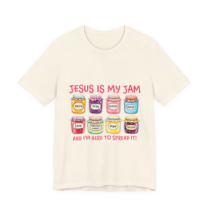 Christian T-Shirt — "Jesus Is My Jam" Jam Jar Graphic Tee