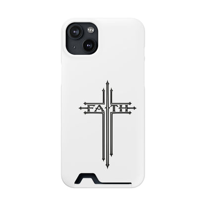 Faith Cross Phone Case with Card Holder — Slim Protective Wallet Case