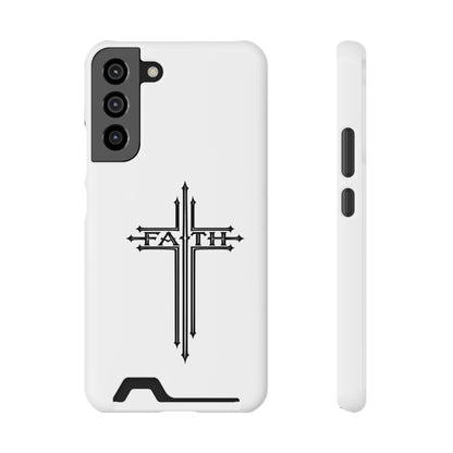 Faith Cross Phone Case with Card Holder — Slim Protective Wallet Case