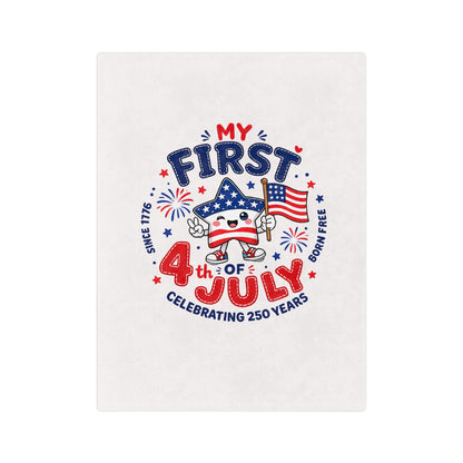 My First 4th of July Baby Blanket — Velveteen Microfiber Patriotic Throw