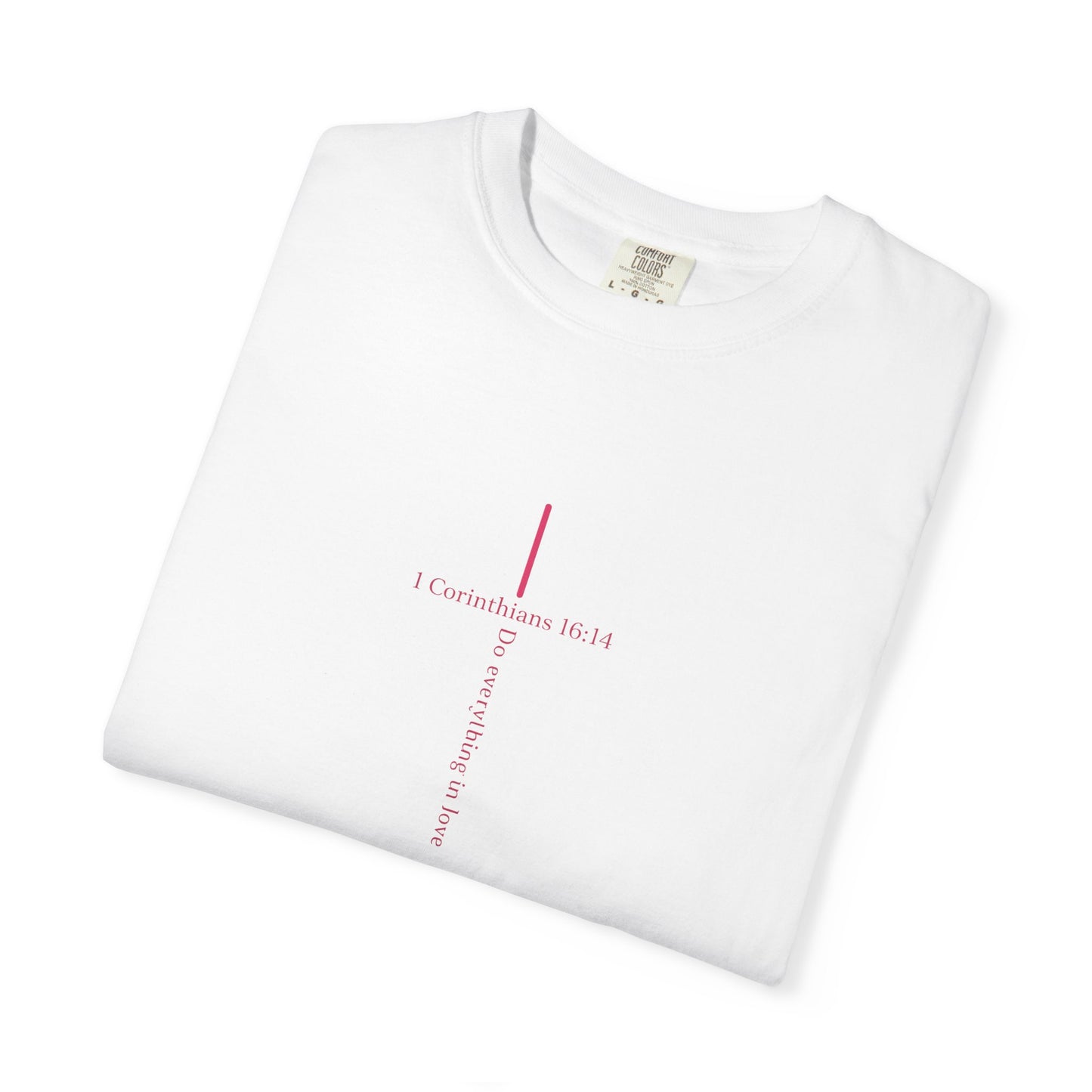 Minimalist Cross Tee — Subtle Vertical 'I Crossed Your Line' Graphic