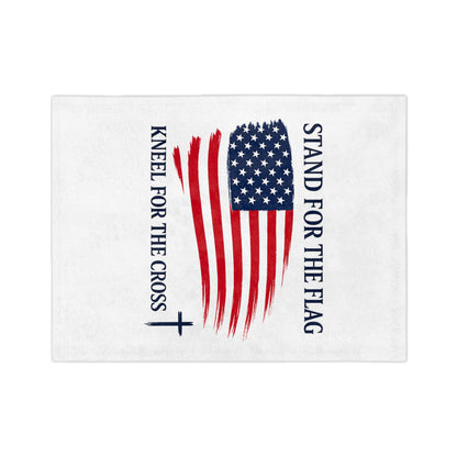 Stand for the Flag, Kneel for the Cross Velveteen Blanket