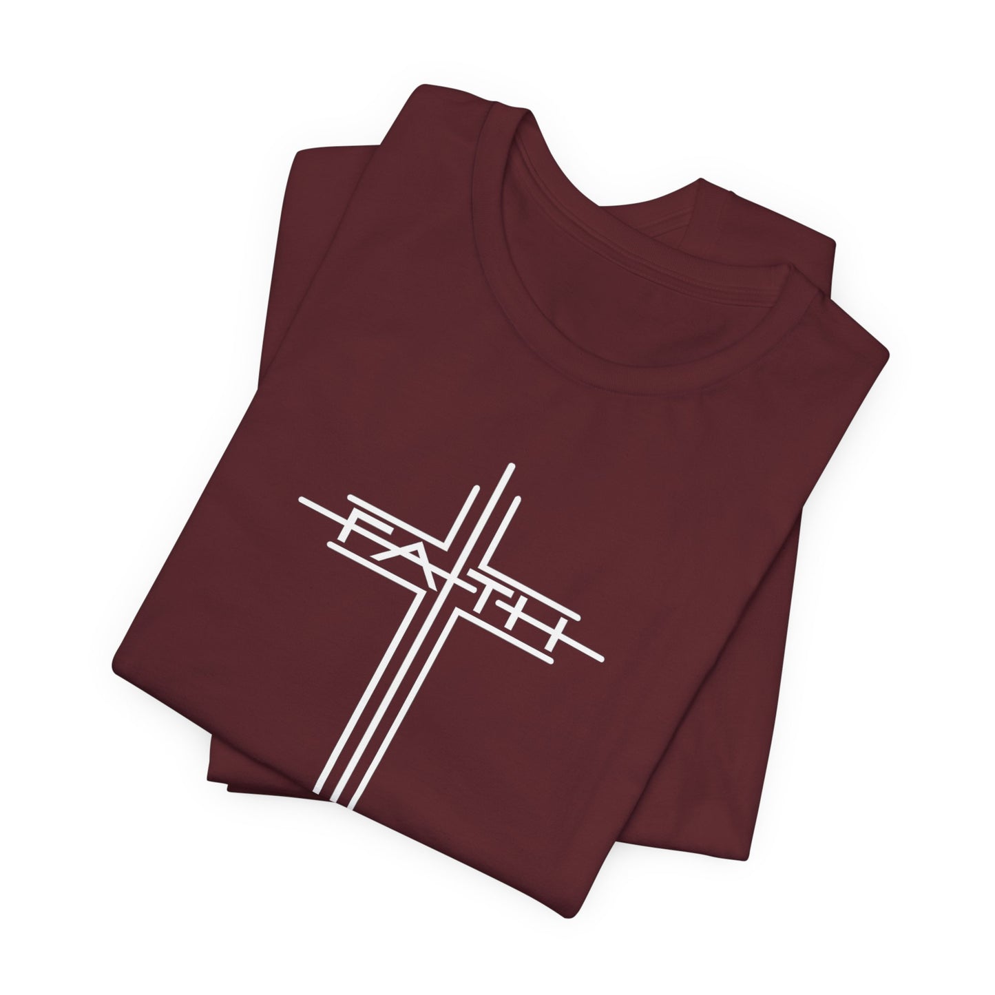 Christian Cross T-Shirt – Subtle White Cross Faith Tee